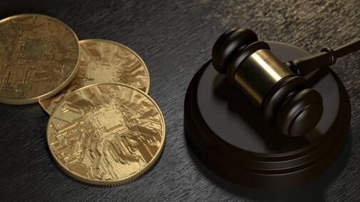 Legal gavel and gold coins